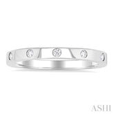 1/10 Ctw Flush Bezel Set Diamond Fashion Band in 10K White Gold